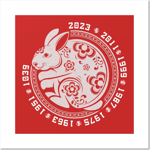 Happy Chinese New Year 2023 Year Of The Rabbit Women Men Kid Wall Art by Jhon Towel